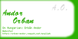 andor orban business card