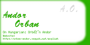 andor orban business card